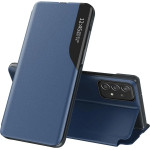 Hurtel Eco Leather View Case elegant case with a flap and stand function for Samsung Galaxy A73 blue - (Eco Leather View Samsung A73 Blue)