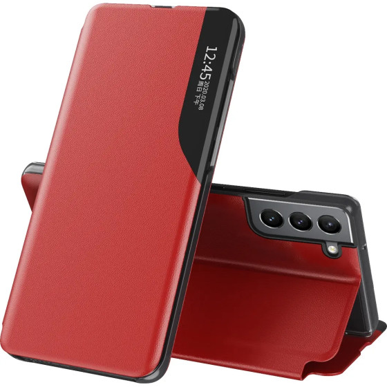 Hurtel Eco Leather View Case elegant case with a flip cover and stand function for Samsung Galaxy S22 + (S22 Plus) red - (Eco Leather View Samsung S22 Plus Red)