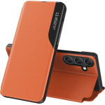 Hurtel Eco Leather View Case elegant case with flap and stand function for Samsung Galaxy A36 - orange - (Eco Leather View Case Samsung Galaxy A36 Orange)