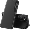 Hurtel Eco Leather View Case for Samsung Galaxy S24 FE with Flip and Stand - Black - (Eco Leather View Case Samsung Galaxy S24 FE Black)