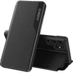 Hurtel Eco Leather View Case for Samsung Galaxy S25 Ultra with Flip and Stand - Black - (Eco Leather View Case Samsung Galaxy S25 Ultra Black)