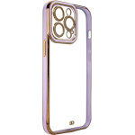 Hurtel Fashion Case for iPhone 12 Pro Gold Frame Gel Cover Purple - (FASHION CASE iPhone 12 Pro PURPLE)