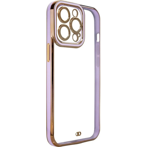 Hurtel Fashion Case for iPhone 12 Pro Max Gold Frame Gel Cover Purple - (FASHION CASE iPhone 12 Pro Max PURPLE)