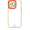 Hurtel Fashion Case for iPhone 13 Pro Gold Frame Gel Cover Red - (FASHION CASE iPhone 13 Pro RED)