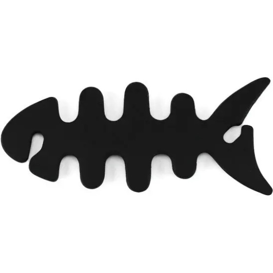 Hurtel Fish-shaped headphone cable wrap - black - (Fish earphone cable winder black)