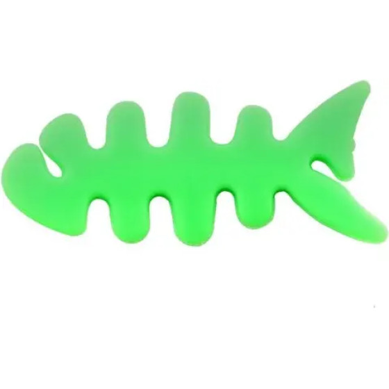 Hurtel Fish-shaped headphone cable wrap - green - (Fish earphone cable winder green)