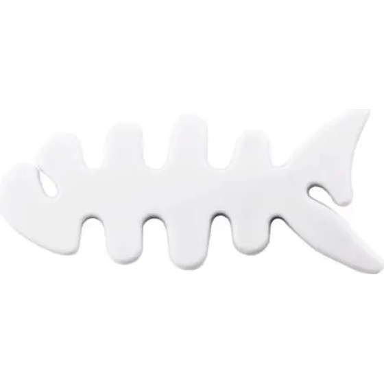 Hurtel Fish-shaped headphone cable wrap - white - (Fish earphone cable winder white)
