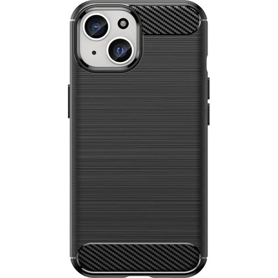 Hurtel Flexible Carbon Case with carbon pattern for iPhone 15 - black - (CARBON CASE IPHONE 15 BLACK)