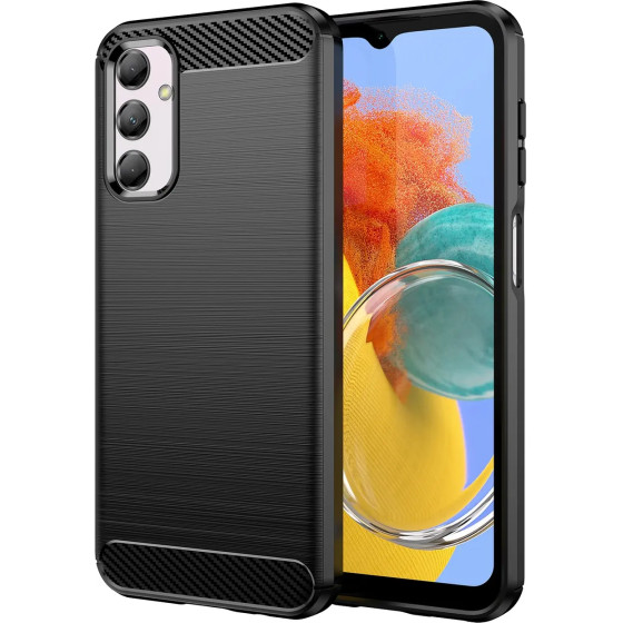 Hurtel Flexible carbon pattern case for Samsung Galaxy M14 Carbon Case - black - (Carbon Case Samsung M14 Black)