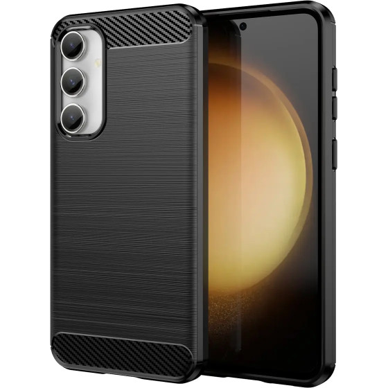 Hurtel Flexible carbon pattern case for Samsung Galaxy S23 FE Carbon Case - black - (Carbon Case Samsung S23 FE Black)