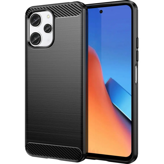 Hurtel Flexible carbon pattern case for Xiaomi Redmi 12 Carbon Case - black - (CARBON CASE XIAOMI REDMI 12 BLACK)