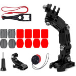 Hurtel GoPro set of helmet mounting accessories for GoPro, DJI, Insta360, SJCam, Eken sports cameras - (GoPro Cycling Helmet Chin Holder)