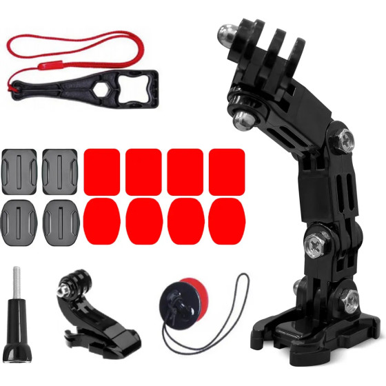 Hurtel GoPro set of helmet mounting accessories for GoPro, DJI, Insta360, SJCam, Eken sports cameras - (GoPro Cycling Helmet Chin Holder)
