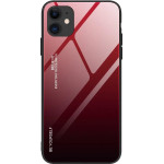 Hurtel Gradient Glass Durable Cover with Tempered Glass Back iPhone 12 mini black-red - (Gradient Glass Case iPhone 12 (mini) red/black)