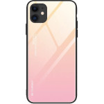 Hurtel Gradient Glass Durable Cover with Tempered Glass Back iPhone 12 mini pink - (Gradient Glass Case iPhone 12 (mini) yellow/pink)