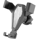 Hurtel Gravity smartphone car holder, silver (YC07) - (YC07 universal gravity air vent car mount silver)