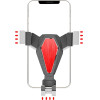Hurtel Gravity smartphone car holder, silver (YC07) - (YC07 universal gravity air vent car mount silver)