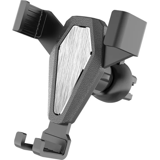 Hurtel Gravity smartphone car holder, silver (YC07) - (YC07 universal gravity air vent car mount silver)