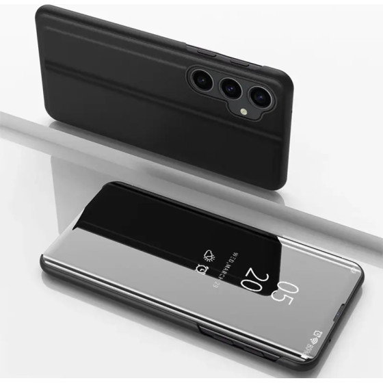 Hurtel Hard flip case for Samsung Galaxy S23 FE Clear View Case - black - (Clear View Case Samsung S23 FE Black)