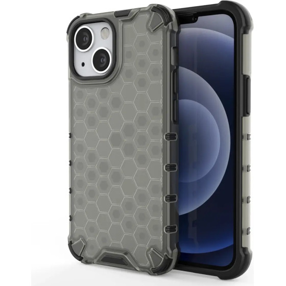 Hurtel Honeycomb Case armor cover with TPU Bumper for iPhone 13 mini black - (Honeycomb Apple iPhone 13 Mini Black)