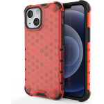 Hurtel Honeycomb Case armor cover with TPU Bumper for iPhone 13 mini red - (Honeycomb Apple iPhone 13 Mini Red)