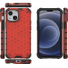 Hurtel Honeycomb Case armor cover with TPU Bumper for iPhone 13 mini red - (Honeycomb Apple iPhone 13 Mini Red)