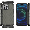 Hurtel Honeycomb Case armor cover with TPU Bumper for iPhone 13 Pro Max black - (Honeycomb Apple iPhone 13 PRO MAX Black)