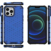 Hurtel Honeycomb Case armor cover with TPU Bumper for iPhone 13 Pro Max blue - (Honeycomb Apple iPhone 13 PRO MAX Blue)