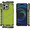 Hurtel Honeycomb Case armor cover with TPU Bumper for iPhone 13 Pro Max green - (Honeycomb Apple iPhone 13 PRO MAX Green)