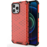 Hurtel Honeycomb Case armor cover with TPU Bumper for iPhone 13 Pro Max red - (Honeycomb Apple iPhone 13 PRO MAX Red)