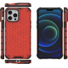 Hurtel Honeycomb Case armor cover with TPU Bumper for iPhone 13 Pro Max red - (Honeycomb Apple iPhone 13 PRO MAX Red)