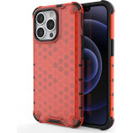 Hurtel Honeycomb Case armor cover with TPU Bumper for iPhone 13 Pro red - (Honeycomb Apple iPhone 13 PRO Red)