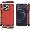 Hurtel Honeycomb Case armor cover with TPU Bumper for iPhone 13 Pro red - (Honeycomb Apple iPhone 13 PRO Red)