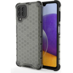 Hurtel Honeycomb Case armor cover with TPU Bumper for Samsung Galaxy A22 4G black - (Honeycomb Samsung A22 4G Black)