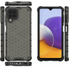 Hurtel Honeycomb Case armor cover with TPU Bumper for Samsung Galaxy A22 4G black - (Honeycomb Samsung A22 4G Black)