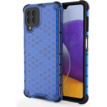 Hurtel Honeycomb Case armor cover with TPU Bumper for Samsung Galaxy A22 4G blue - (Honeycomb Samsung A22 4G Blue)