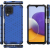 Hurtel Honeycomb Case armor cover with TPU Bumper for Samsung Galaxy A22 4G blue - (Honeycomb Samsung A22 4G Blue)