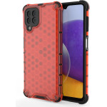 Hurtel Honeycomb Case armor cover with TPU Bumper for Samsung Galaxy A22 4G red - (Honeycomb Samsung A22 4G Red)
