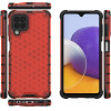 Hurtel Honeycomb Case armor cover with TPU Bumper for Samsung Galaxy A22 4G red - (Honeycomb Samsung A22 4G Red)