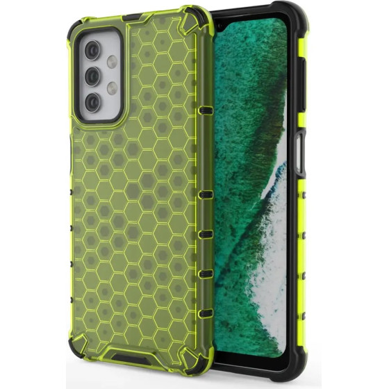 Hurtel Honeycomb Case armor cover with TPU Bumper for Samsung Galaxy A32 5G green - (Honeycomb Samsung A32 5G Green)
