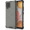 Hurtel Honeycomb Case armor cover with TPU Bumper for Samsung Galaxy A42 5G black - (Honeycomb Samsung A42 5G Black)