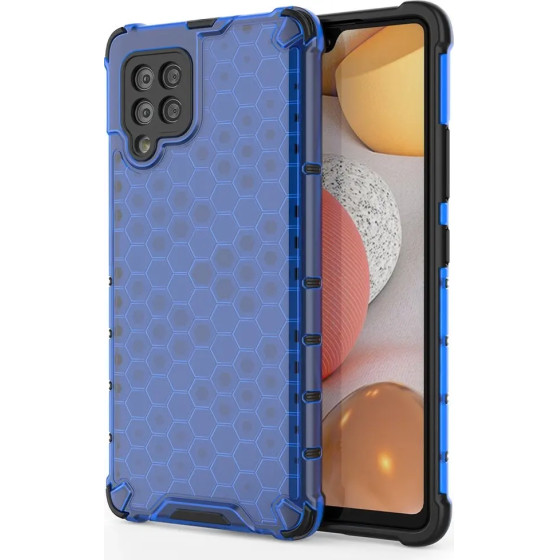 Hurtel Honeycomb Case armor cover with TPU Bumper for Samsung Galaxy A42 5G blue - (Honeycomb Samsung A42 5G Blue)