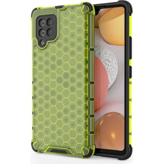 Hurtel Honeycomb Case armor cover with TPU Bumper for Samsung Galaxy A42 5G green - (Honeycomb Samsung A42 5G Green)