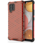 Hurtel Honeycomb Case armor cover with TPU Bumper for Samsung Galaxy A42 5G red - (Honeycomb Samsung A42 5G Red)