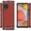 Hurtel Honeycomb Case armor cover with TPU Bumper for Samsung Galaxy A42 5G red - (Honeycomb Samsung A42 5G Red)