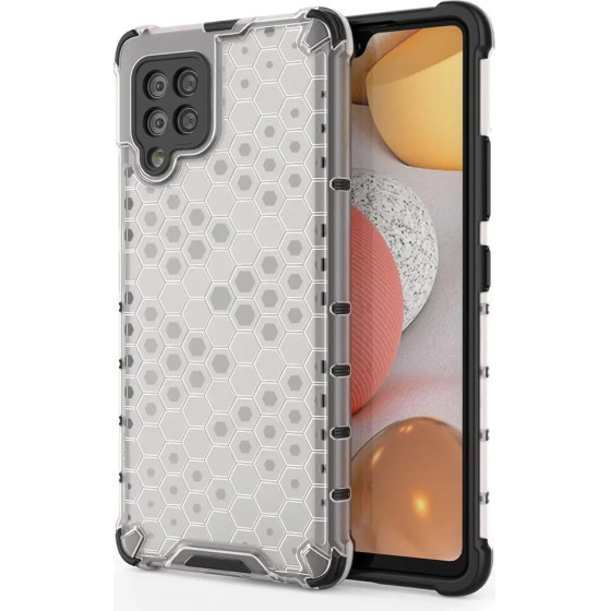 Hurtel Honeycomb Case armor cover with TPU Bumper for Samsung Galaxy A42 5G transparent - (Honeycomb Samsung A42 5G Transparent)