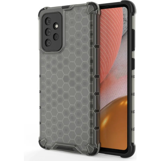 Hurtel Honeycomb Case armor cover with TPU Bumper for Samsung Galaxy A72 4G black - (Honeycomb Samsung A72 5G Black)