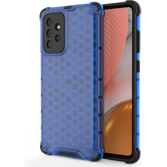 Hurtel Honeycomb Case armor cover with TPU Bumper for Samsung Galaxy A72 4G blue - (Honeycomb Samsung A72 5G Blue)