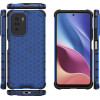 Hurtel Honeycomb Case armor cover with TPU Bumper for Xiaomi Redmi K40 Pro+ / K40 Pro / K40 / Poco F3 blue - (Honeycomb Xiaomi POCO F3/Redmi K40 Blue)