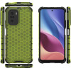 Hurtel Honeycomb Case armor cover with TPU Bumper for Xiaomi Redmi K40 Pro+ / K40 Pro / K40 / Poco F3 green - (Honeycomb Xiaomi POCO F3/Redmi K40 Green)
